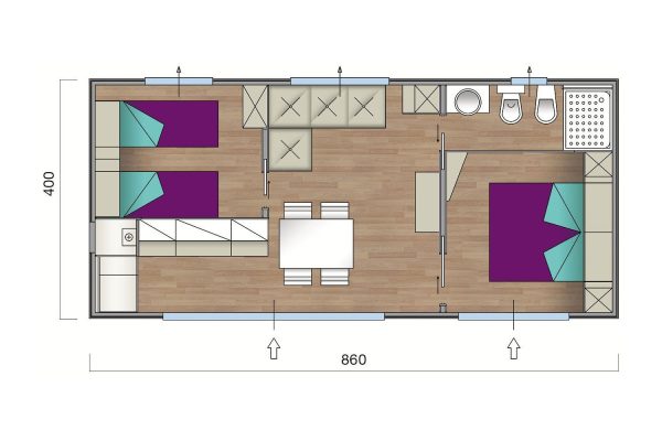 camping residence campagna - case mobili girasole dalia iris viola